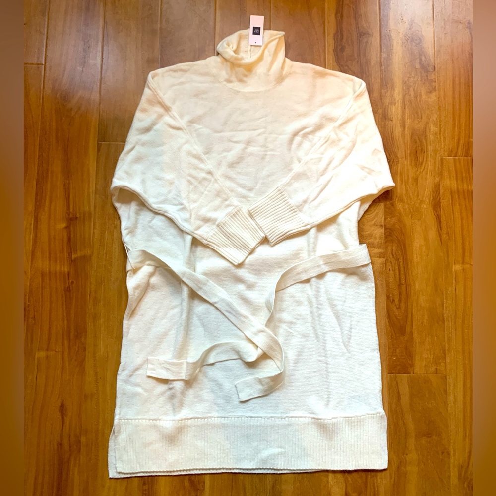 BNWT Cream Belted The Gap Sweater Dress Sz Large